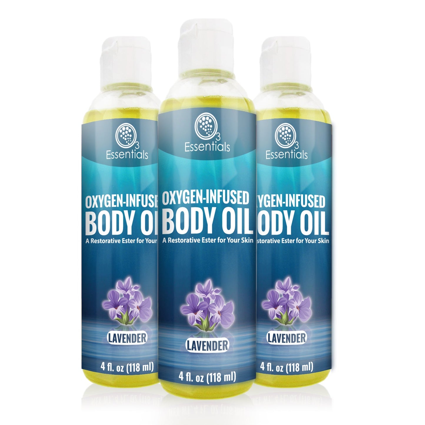 Oxygen-Infused Body Oil - Lavender 4oz (118ml) (3-Pack)
