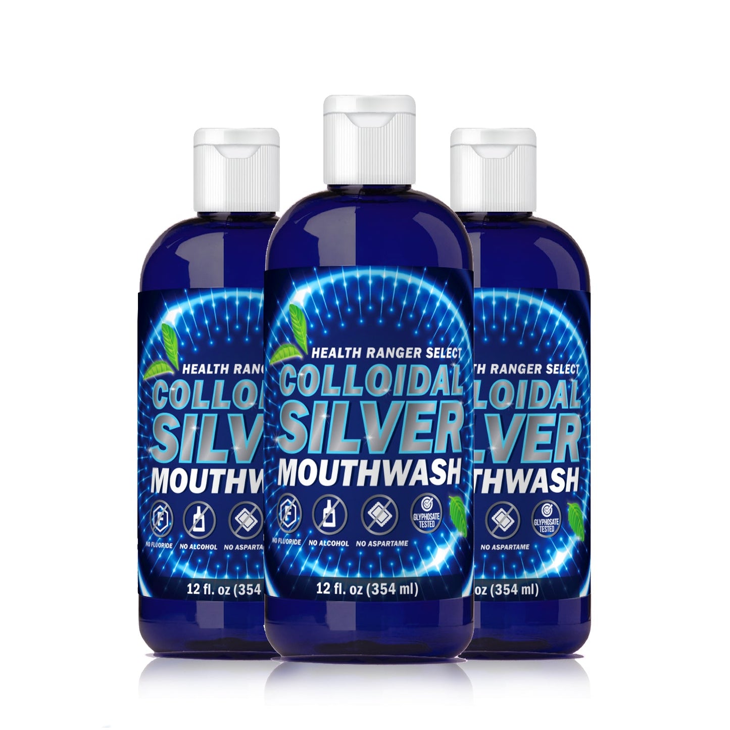 Colloidal Silver Mouthwash (Alcohol Free) 12oz (354ml) (3-Pack)