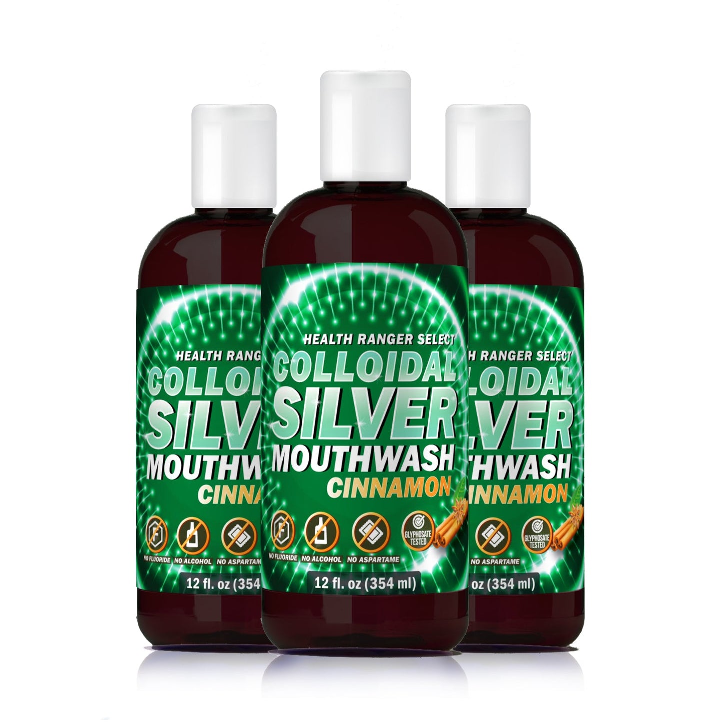 Colloidal Silver Cinnamon Mouthwash 12oz (354ml) (3-Pack)