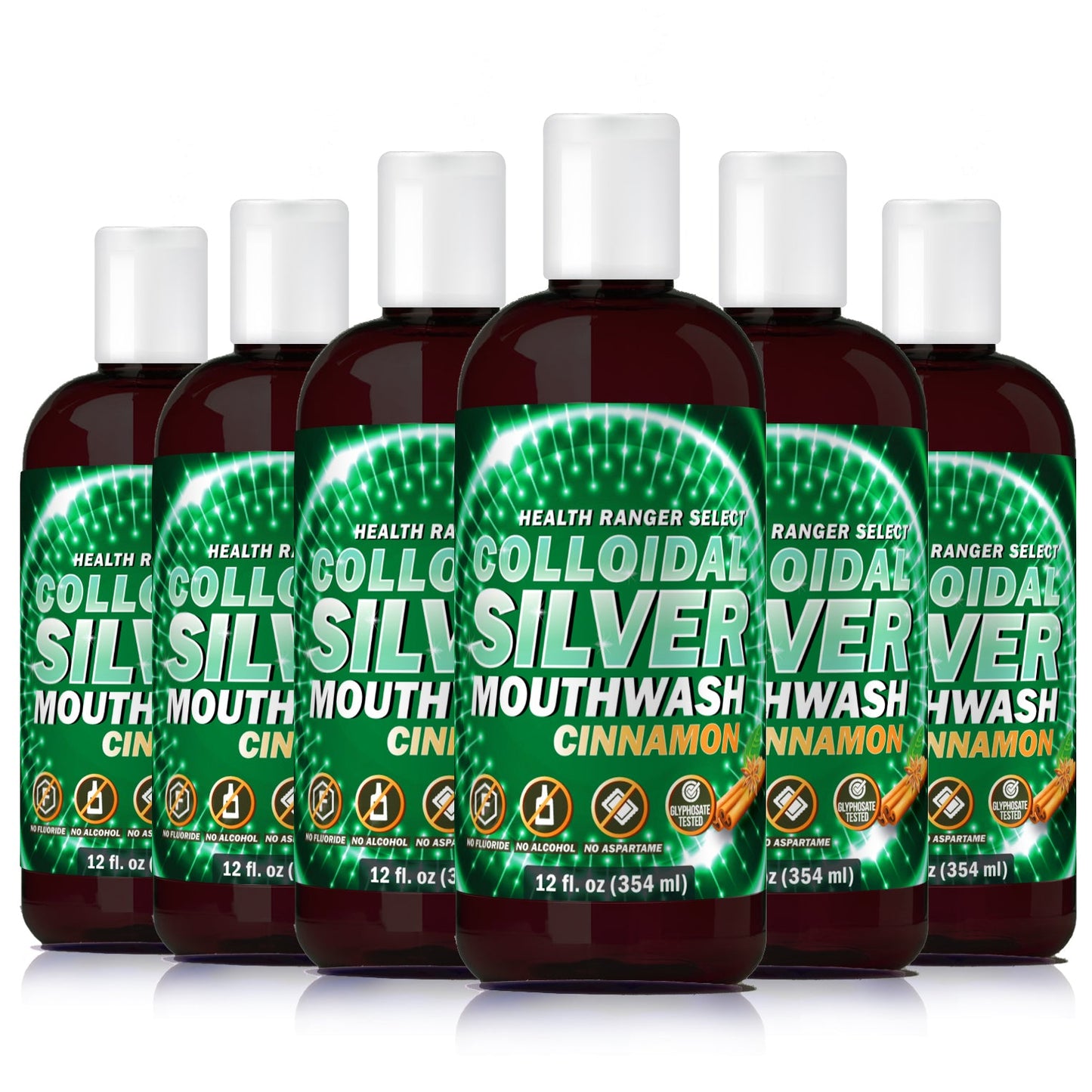 Colloidal Silver Cinnamon Mouthwash 12oz (354ml) (6-Pack)