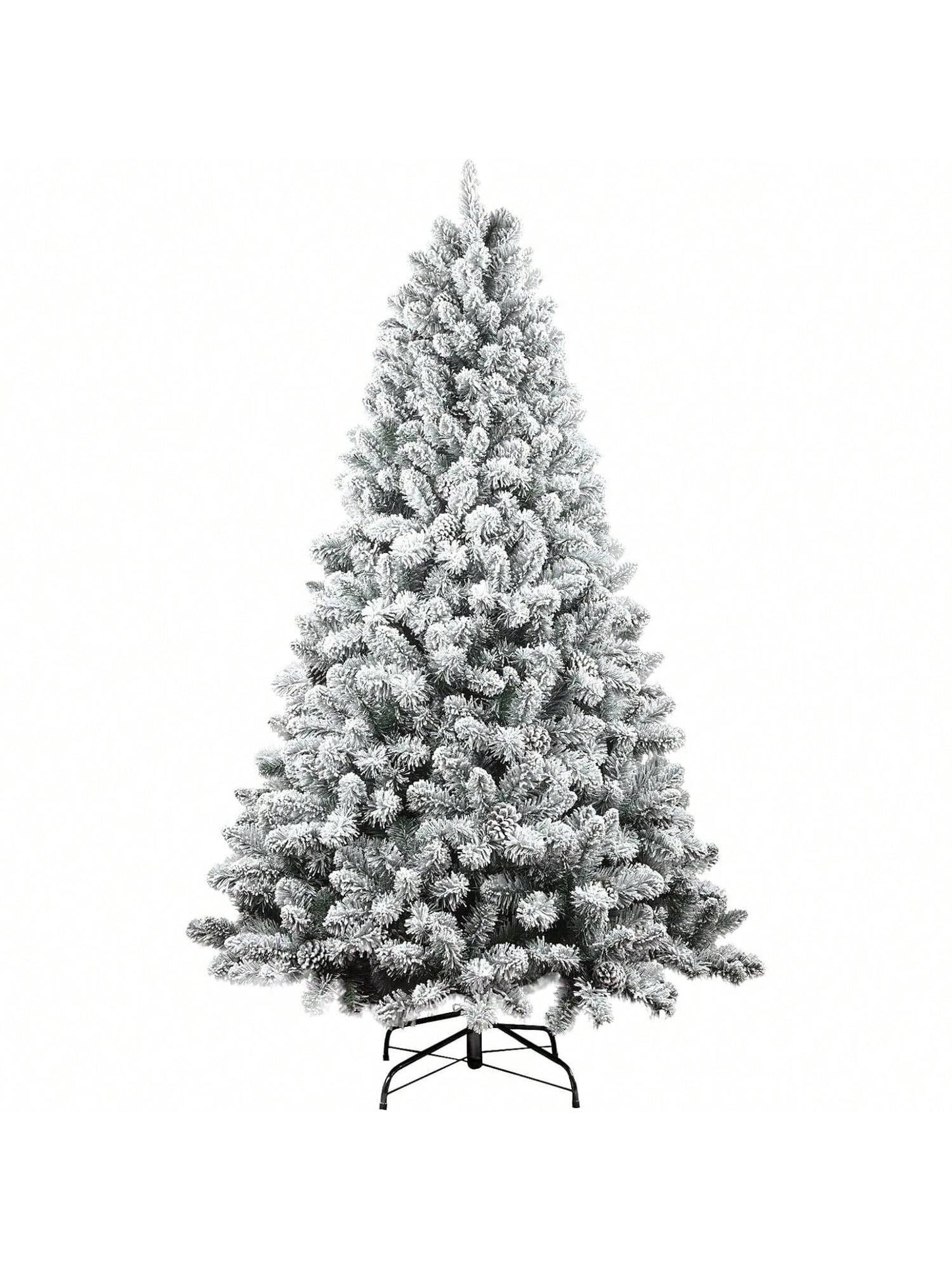 5FT Flocked Artificial Christmas Tree,Flocked Holiday Christmas Pine Tree with Pinne, Snow Flocked Xmas Tree,Party Dration 600 Branch TipsReinforced Metal Base & Easy Assembly by Homehours