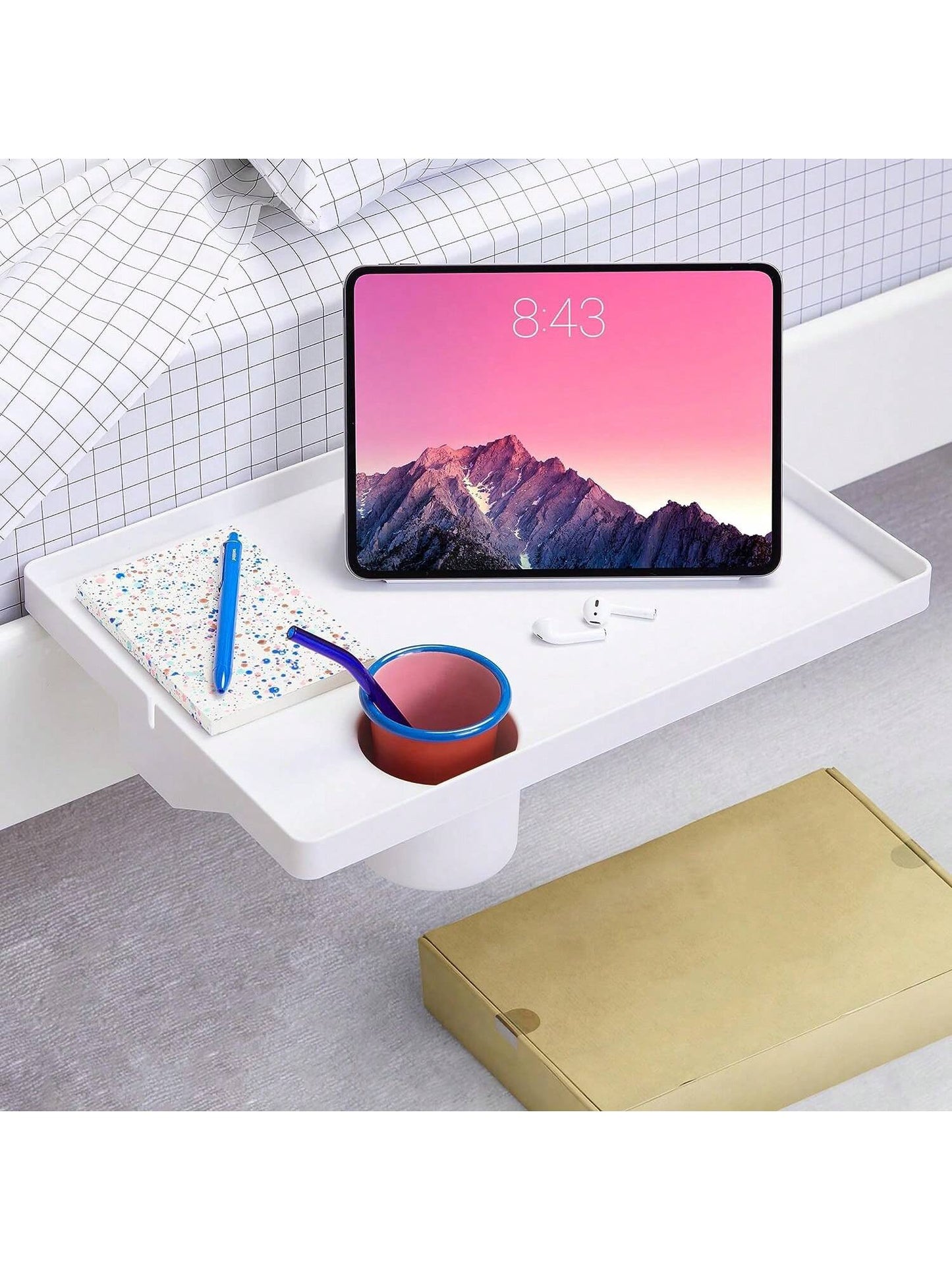 Bedside Storage Shelf Organizer Without Drilling, Bedroom Bedside Rack With Book & Remote Holder