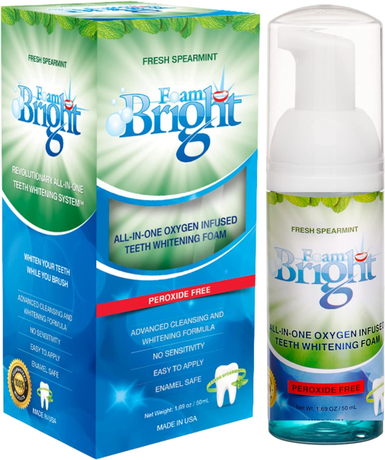 Retainer Cleaner & Aligner Cleaner FoamBright, Great for Invisalign,Candid, Byte, Night Guard, Mouth Guard Denture Whitener Toothpaste & Braces Cleaner, Peroxide Free Teeth Whitening Foam ToothPaste
