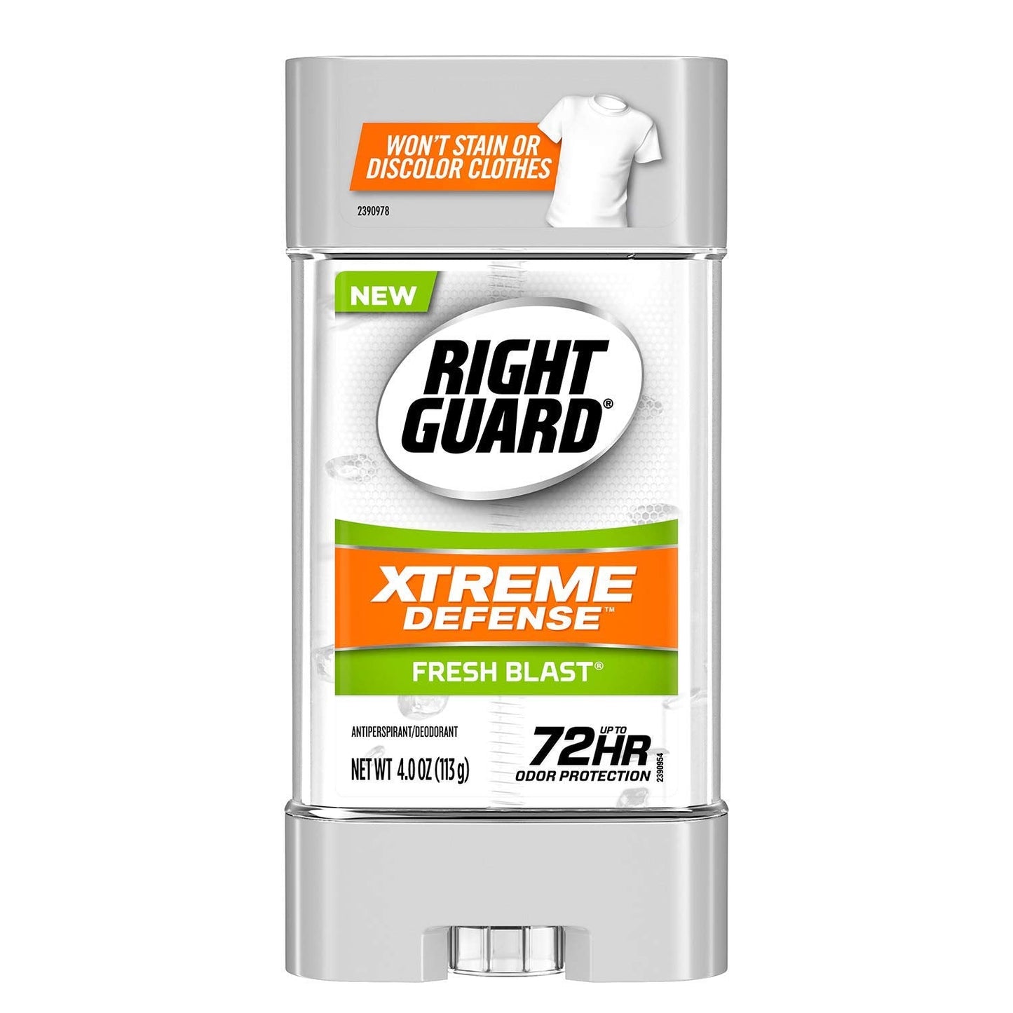 Right Guard Xtreme Defense 5 Antiperspirant Deodorant Gel, Fresh Blast, 4 Ounces (Pack of 6)
