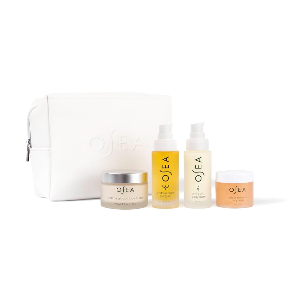 OSEA Bestsellers Bodycare Set - Pamper with a 4-piece Skincare Kit - Body Oil, Scrub, Balm, Butter - Vegan & Cruelty-Free Clean Beauty - Ideal for Beauty Gifts