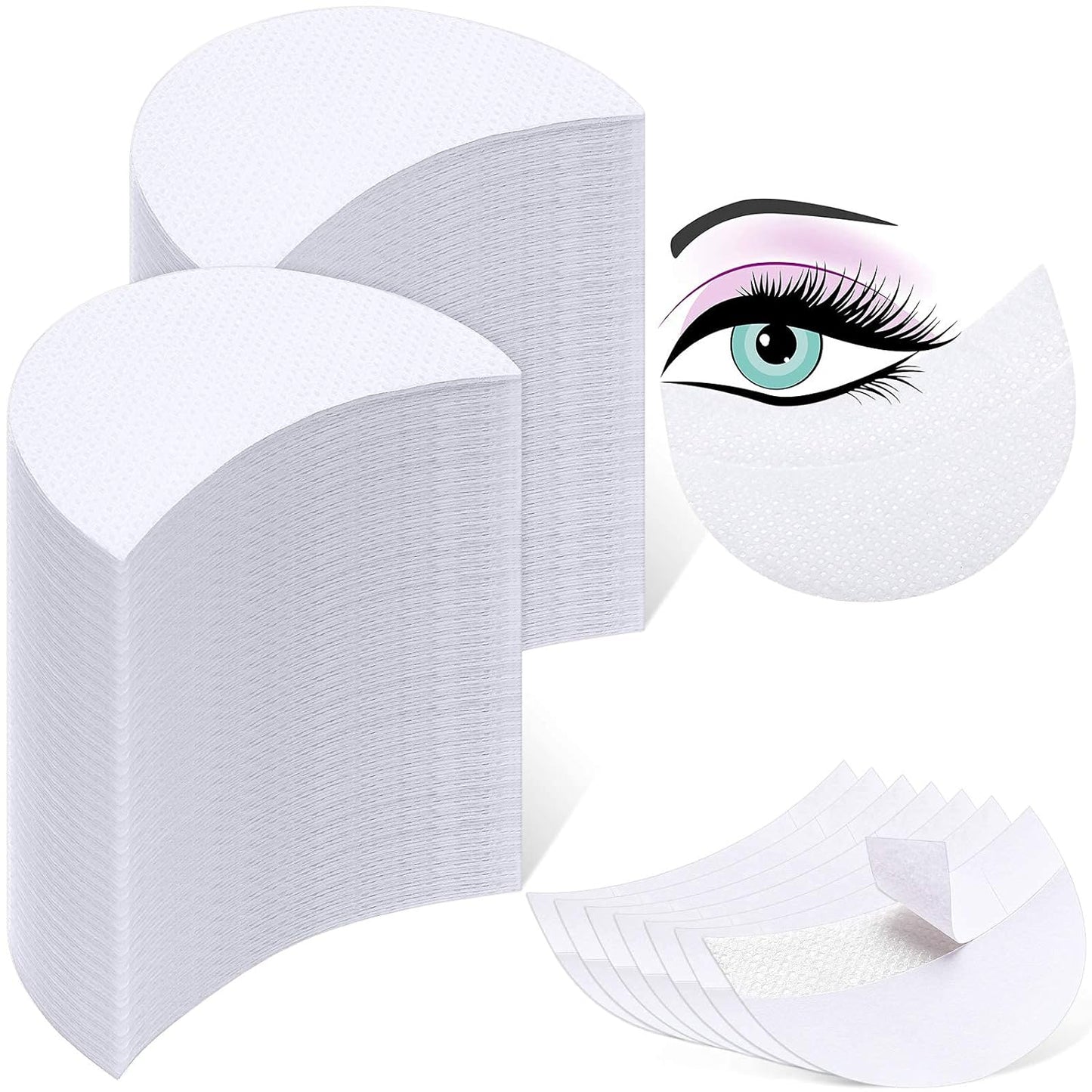 600 Pieces Eyeshadow Pad Shield Eyeshadow Patches White Eyeshadow Stencils Under Eye Pads Prevent Makeup Residue for Eyelash Extensions Lip Makeup, Half-Moon Shape