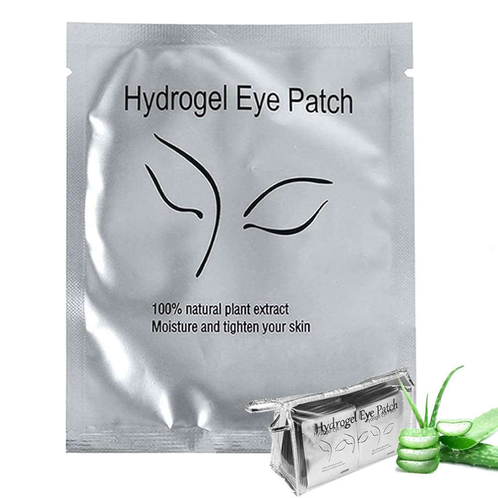 Qleng 110 Pairs Eyelash Extension Gel Patches Kit, Lash Extension Lint Free Under Hydrogel Eye Mask Pads Beauty Tool with Transparent Cosmetic Bag