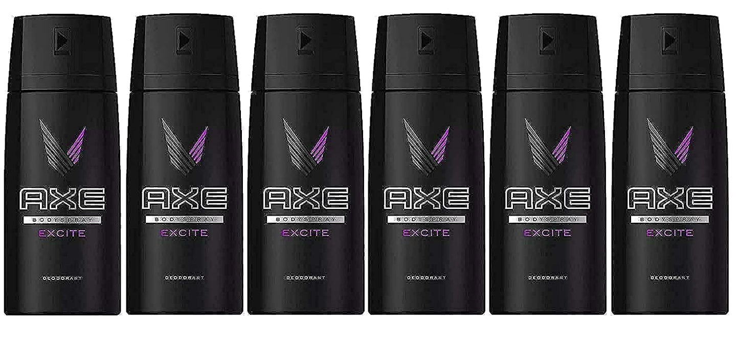 AXE Body Spray Deodorant Excite 150 ml (Pack of 6)