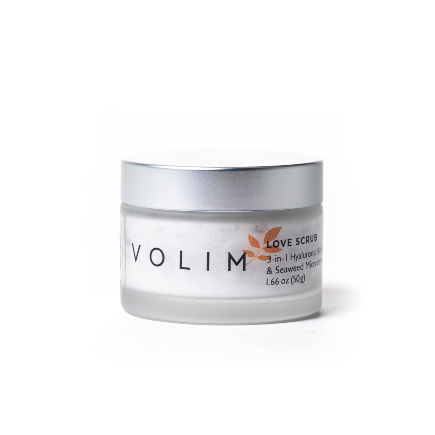 Volim Love Scrub with Hyaluronic Acid Natural Face Exfoliator for Wrinkles, Acne, Fine Lines, Blackheads & Clogged Pores