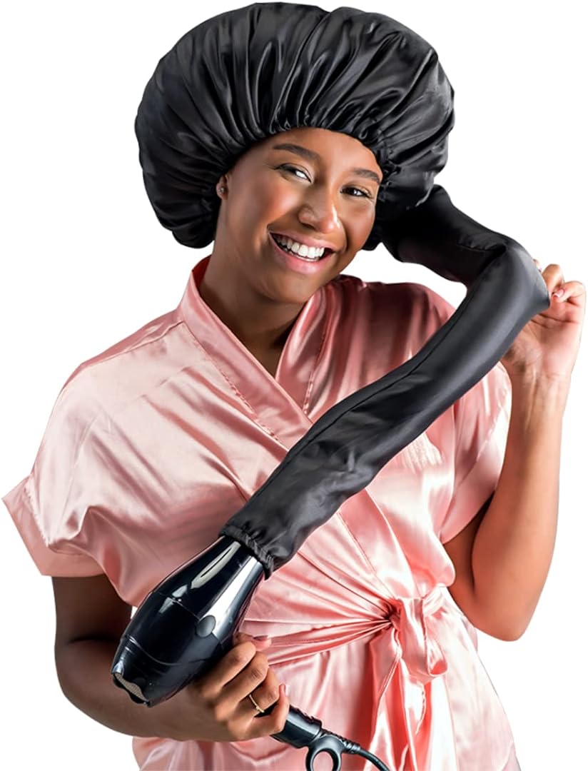 Dompel Black Satin Diffuser Cap | Enhance Hair Drying, Reduce Frizz | Model 393
