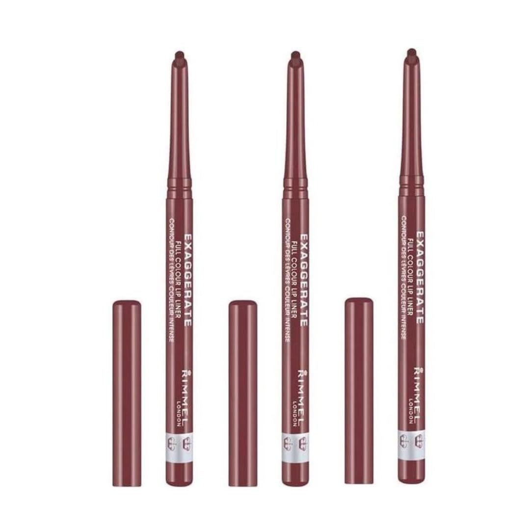 Rimmel Exaggerate Lip Liner Addiction, 0.008 Ounce, Pack of 3
