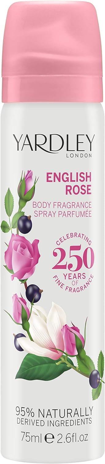 Yardley London for Women Deodorant Body Spray, English Rose, 2.5 Ounce