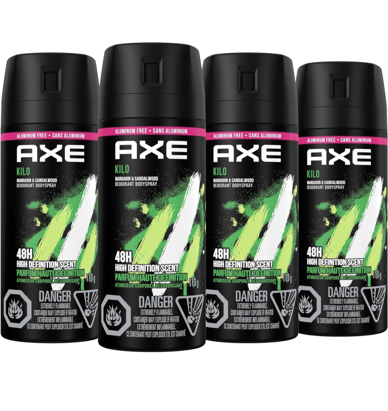AXE Kilo Deodorant Body Spray 4oz Aluminum Free (4 Pack) Updated Scent 2023
