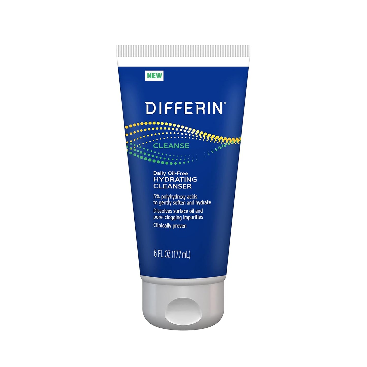 Differin Facial Cleanser, Daily Oil Free Hydrating Face Wash by the makers of Differin Gel, Gentle Skin Care for Acne Prone Skin, PHAs, 6 Oz.