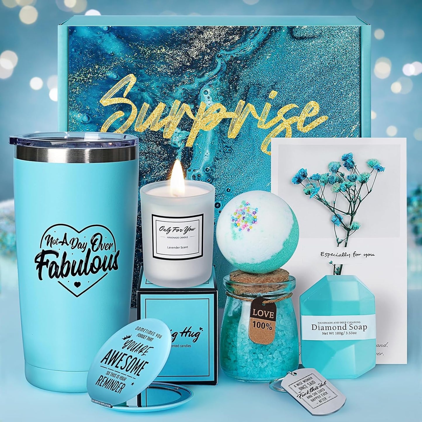 Birthday Gifts for Women - Relaxing Spa Gift Basket Set, Gifts for Women Who Have Everything, Valentines Day Gifts for Her, Galentines Day Gifts, Gifts for Mom Her Friend Grandma