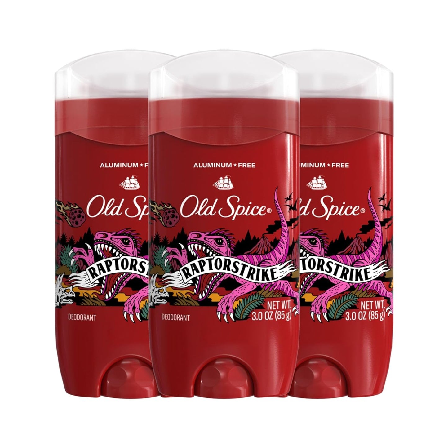 Old Spice Aluminum Free Deodorant for Men, Raptorstrike Scent, 3.0 oz (Pack of 3)