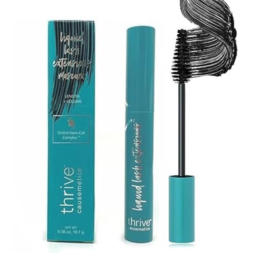 Thrive Mascara Liquid Lash Extension,Black Mascara for Natural Lengthening and Thickening Effect,Natural No Clumping Smudging Lasting All Day