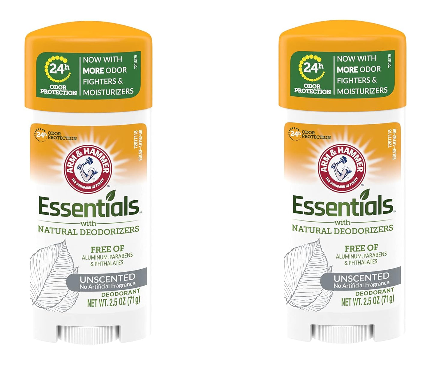 Arm & Hammer Essentials Deodorant with Natural Deodorizers, Unscented - Buy Packs and SAVE (Pack of 2)