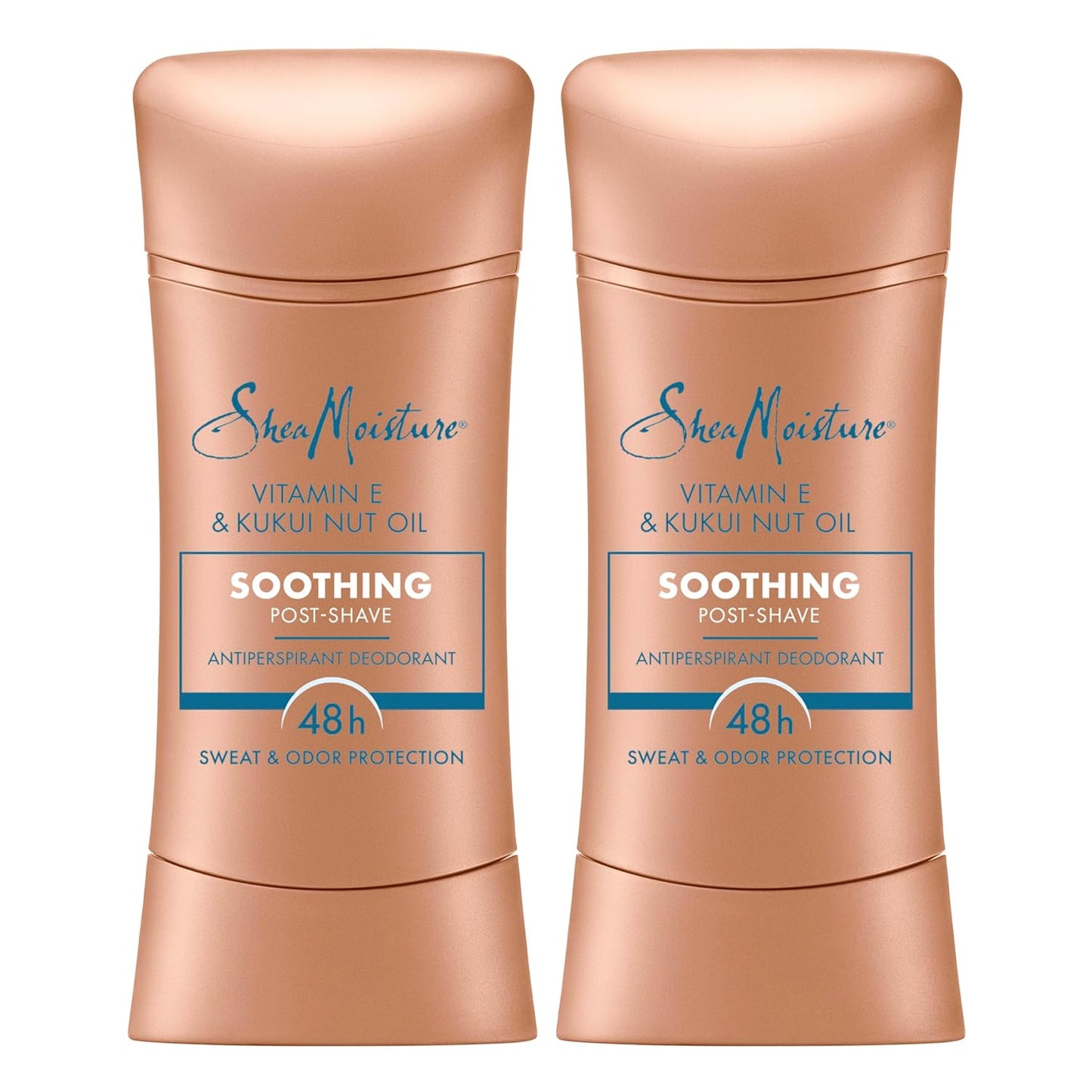 Shea Moisture Antiperspirant Deodorant Stick Soothing Vitamin E & Kukui Nut Oil, 2 count for 48HR Sweat & Odor Protection with No Parabens & No Mineral Oil 2.6 oz