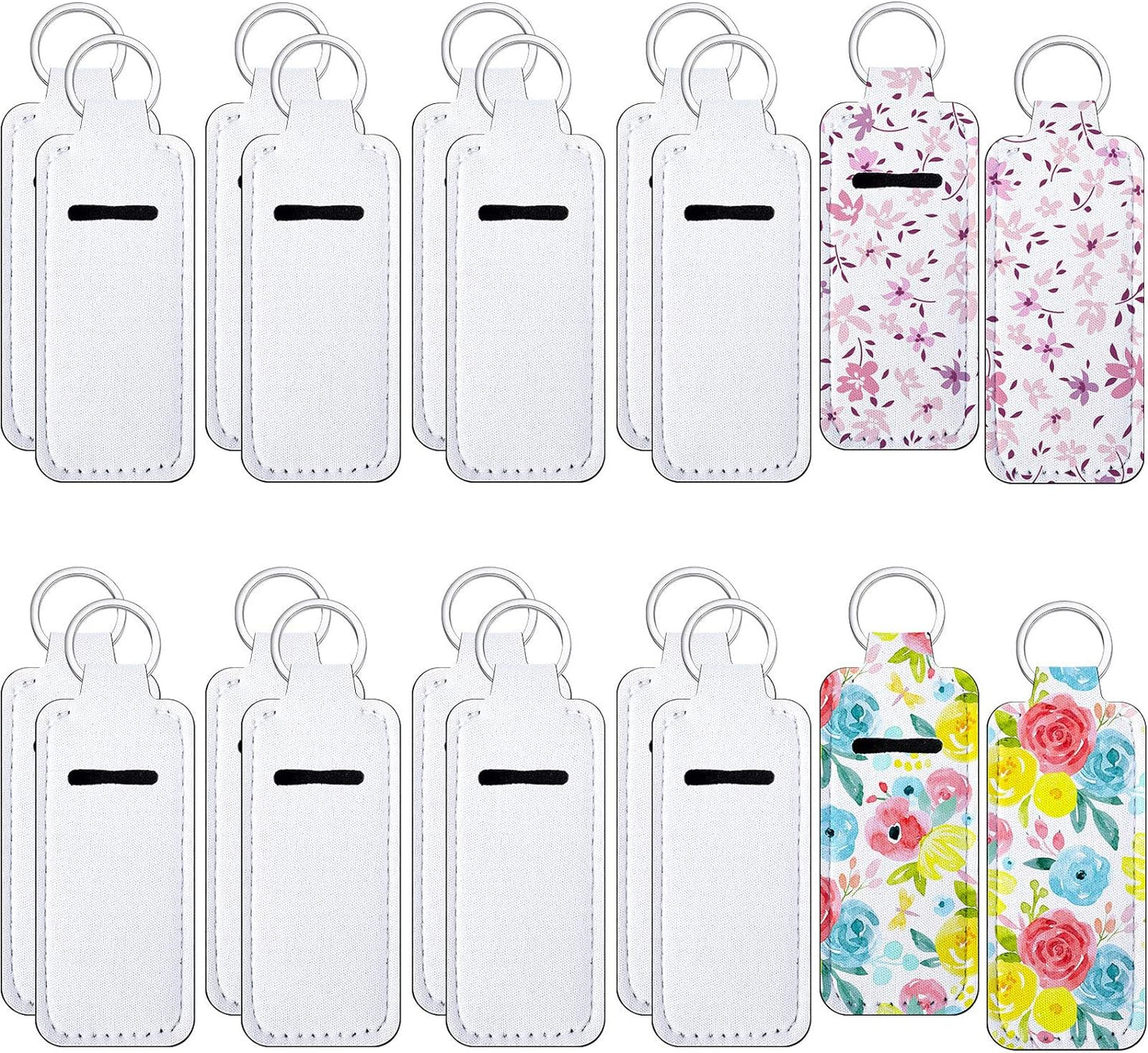 Sublimation Chapstick Holder Keychain Blank Neoprene Lipstick Keychain Holder