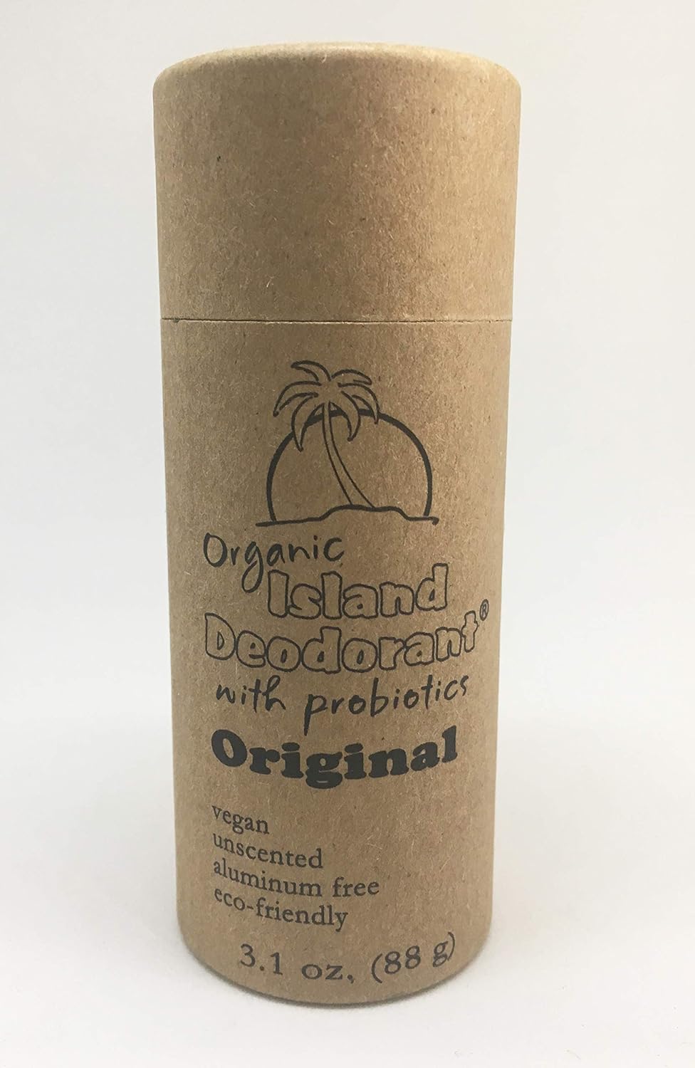 Original Deodorant with Probiotics in Compostable Push Up Tube, Plastic Free, Eco-friendly, Zero Waste (3 oz stick) (1 stick)