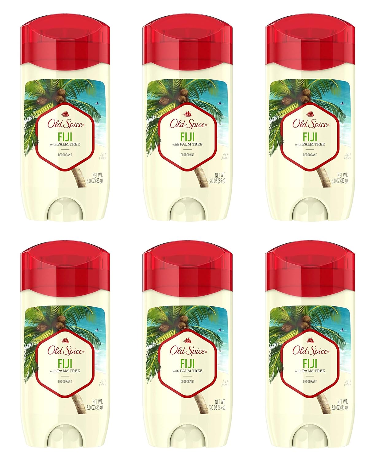 Old Spice Deodorant for Men Fiji with Palm Tree Scent Inspired by Nature, Fresher's Collection - 3 Oz / 85g x 6 Pack