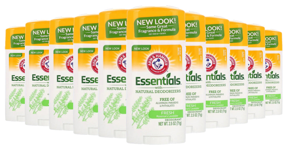 Arm & Hammer Essentials Natural Deodorant Fresh - 2.5 oz - 12 Pack