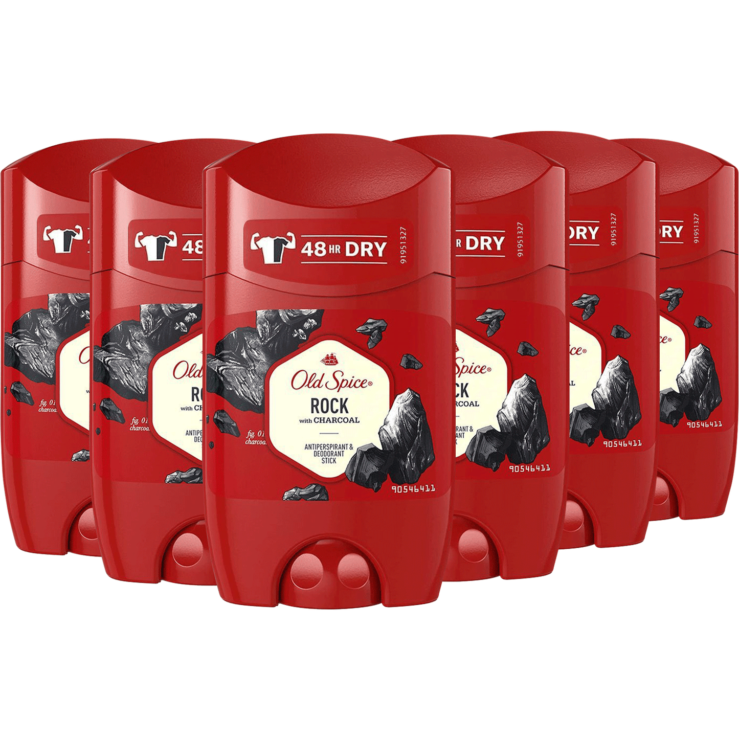 Old Spice Stick Antiperspirant & Deodorant Rock With Charcoal - 1.7 oz/ 50 ml - 6 pack