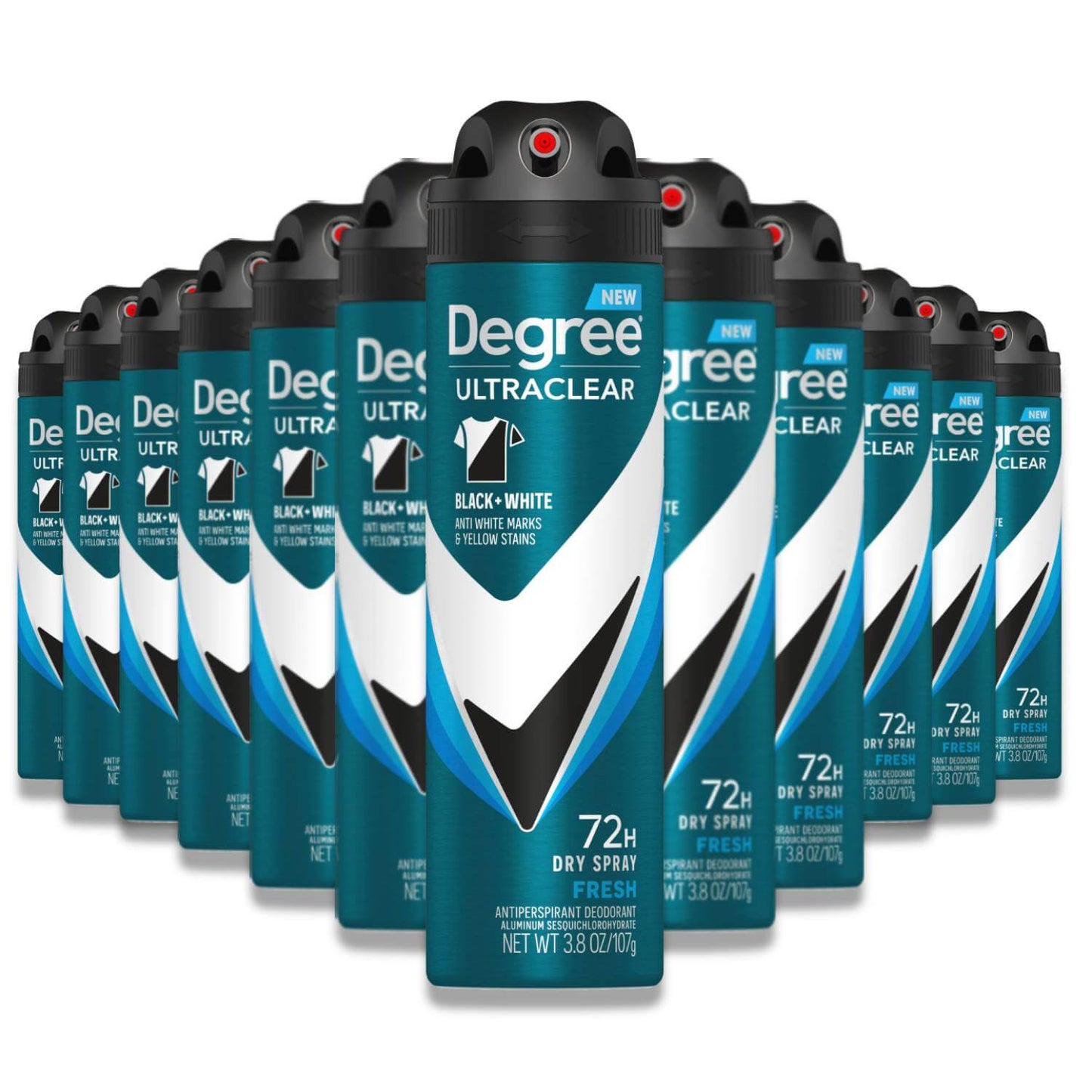 Degree Antiperspirant Dry-Spray, Ultra Clear, Black & White - 3.8 oz - 12 Pack