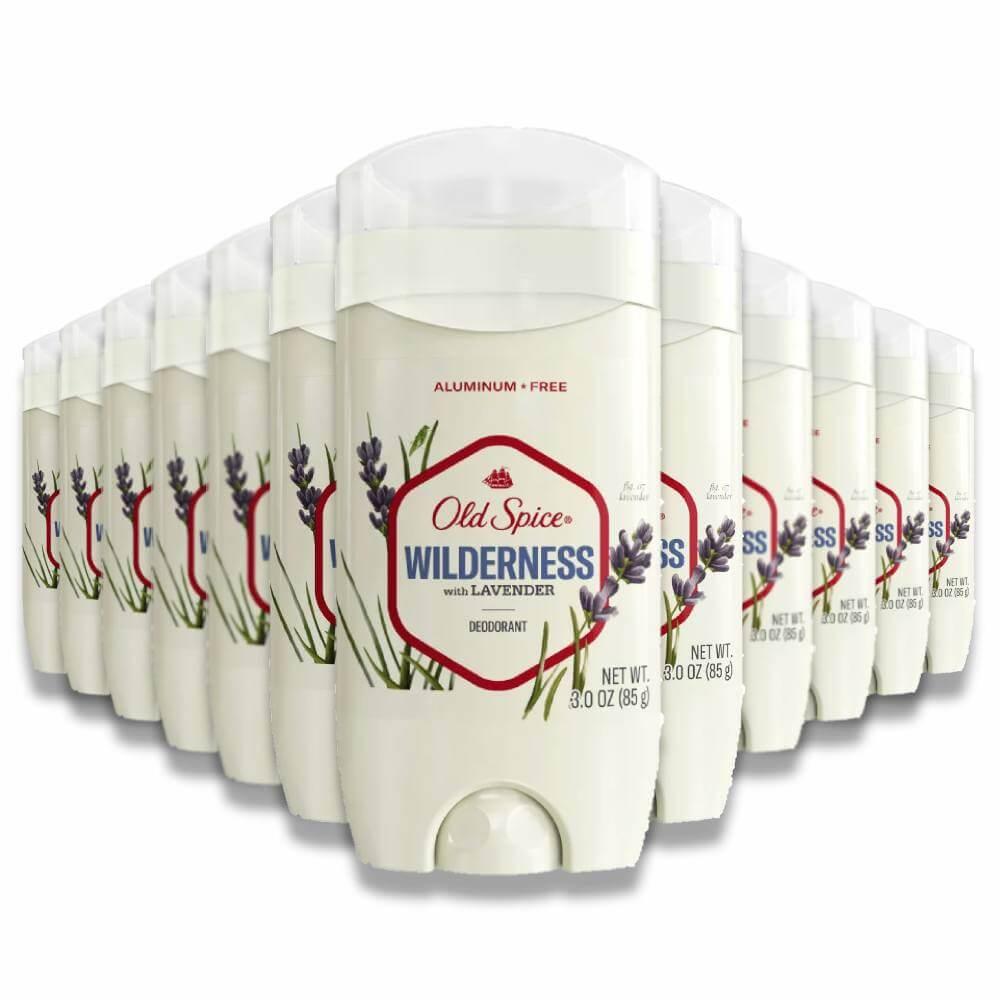 Old Spice - Men's Deodorant Aluminum-Free Wilderness with Lavender - 3 Oz - 12 Pack