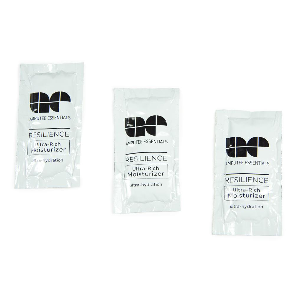 Travel size prosthetic moisturizer for amputees.