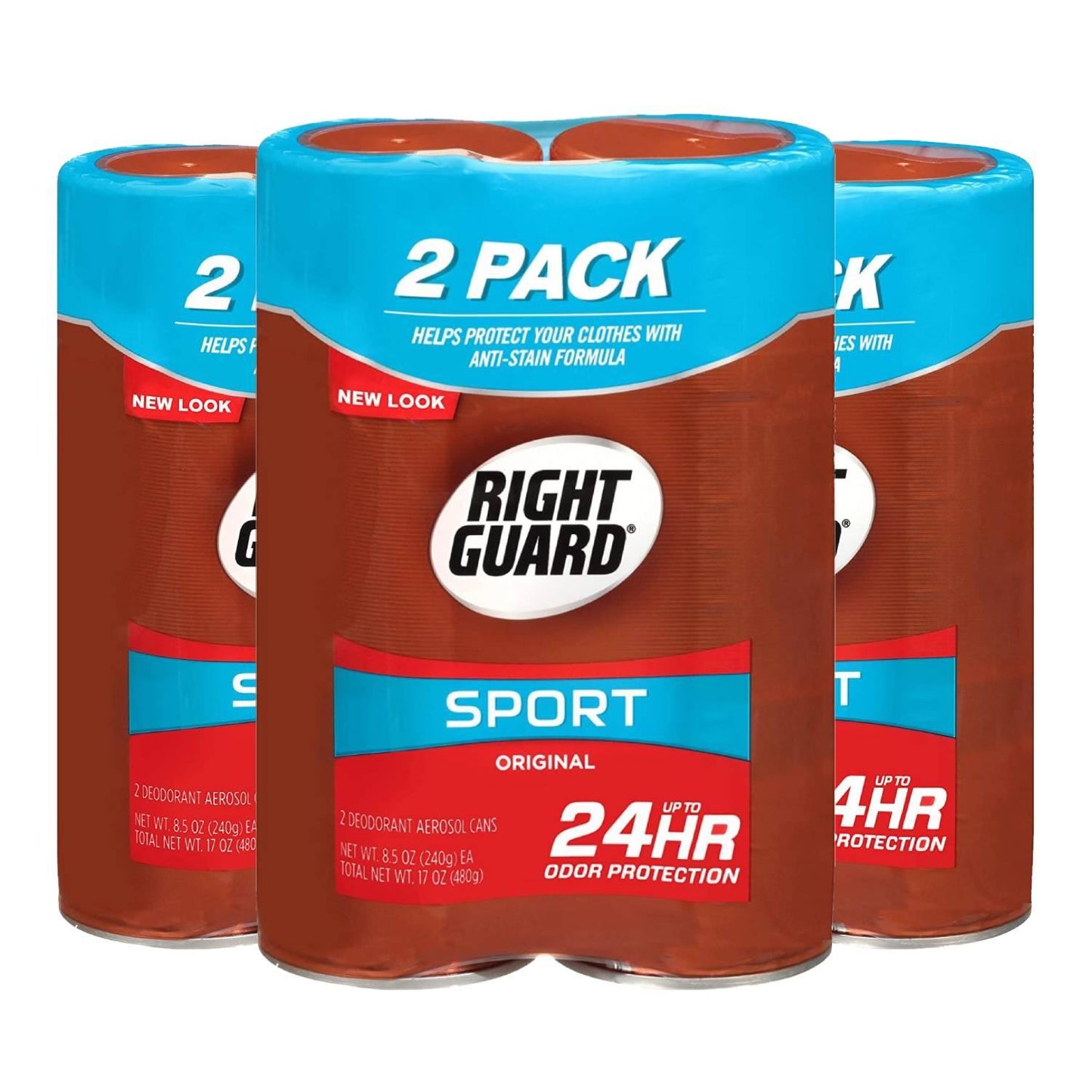 Right Guard Sport Original Deodorant Aerosol Spray, 8.5 fl oz Twin Pack- (Total 6 ct) - 3 Pack