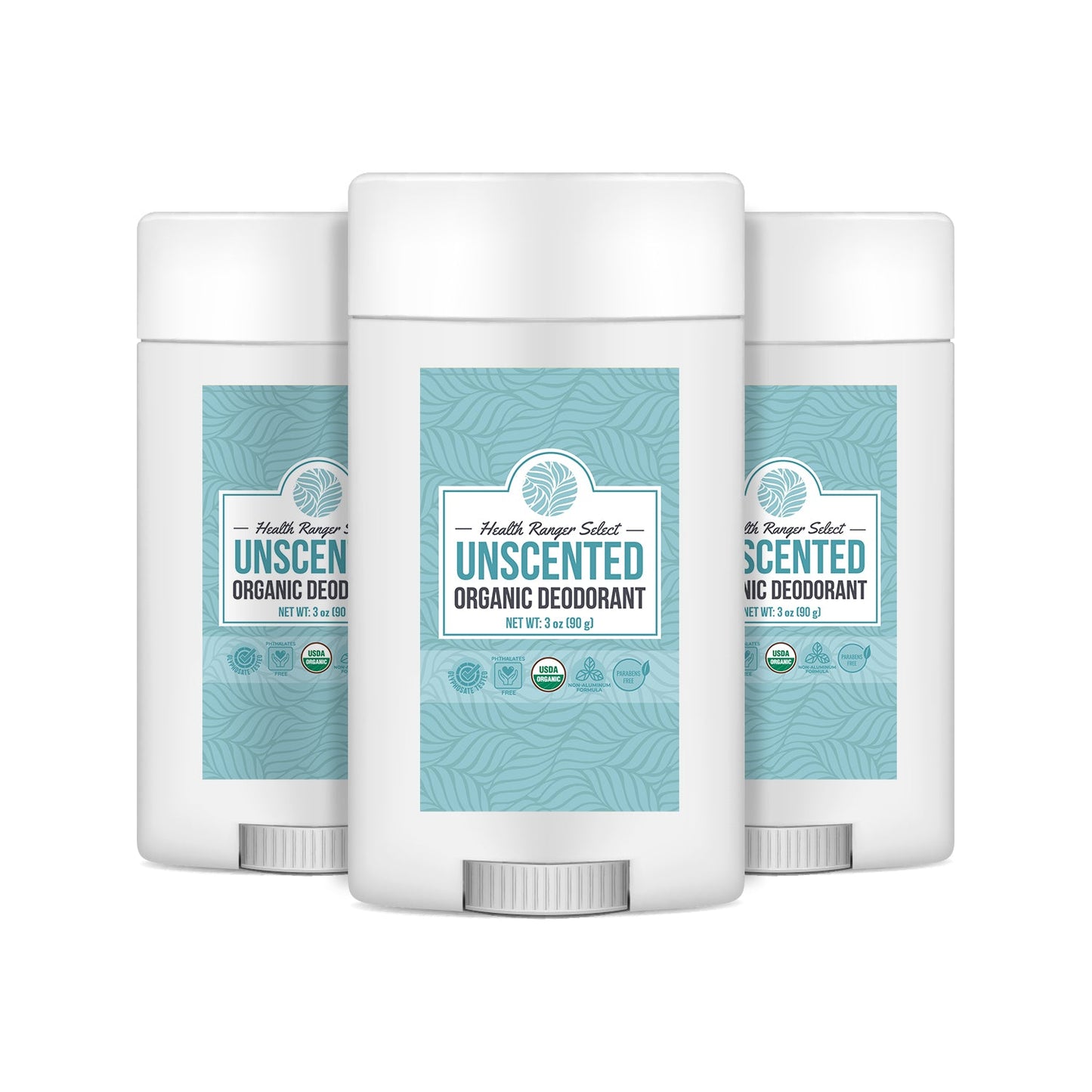 Organic Unscented Deodorant 3oz (90g) (3-Pack)