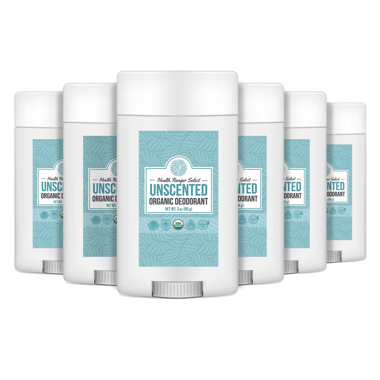 Organic Unscented Deodorant 3oz (90g) (6-Pack)