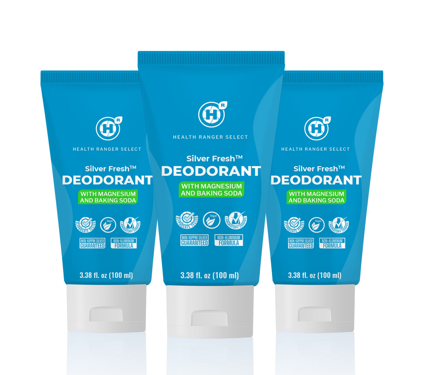 Silver Fresh Liquid Deodorant with Magnesium and Baking Soda 3.38 fl. oz (100 ml) Tube (3-Pack)