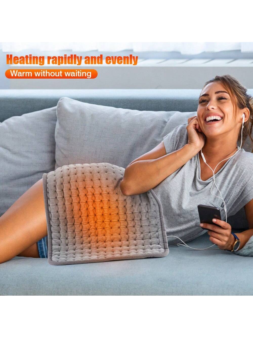 1pc Electric Heated Mat With 10 Temperature Settings, Mini Heating Pad, Multi-functional Body Warmer, Machine Washable
