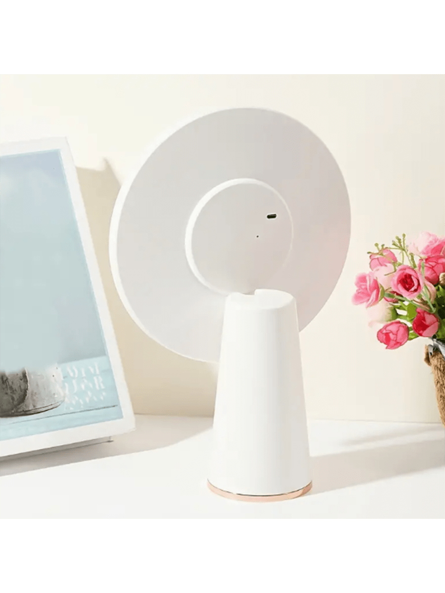 Round Led Makeup Mirror With Touch Screen, 3 Colors Adjustable Brightness, Portable Desktop Cosmetic Mirror With Light, Usb Rechargeable (white)