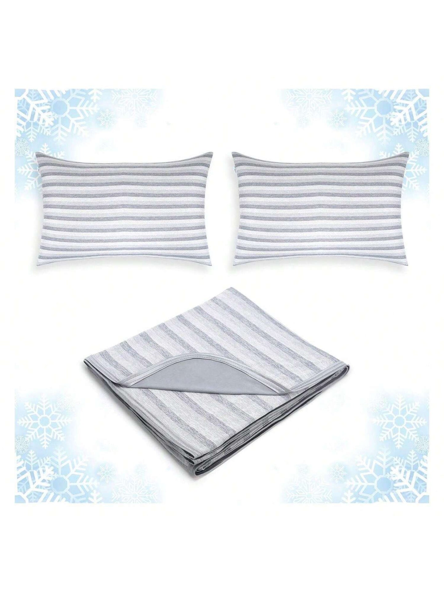 Cooling Blanket Queen Size and Cooling Pillow Cases Queen Size Set of 2 Bundle