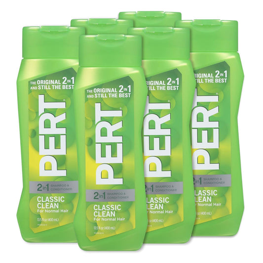 Pert 2-in-1 Classic Clean Shampoo and Conditioner 13.5oz (6 Pack)