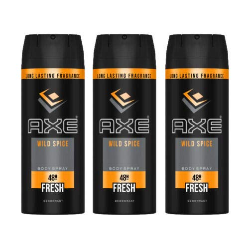 3 Pack Axe Wild Spice Mens Deodorant Body Spray, 150ml (5.07 oz)