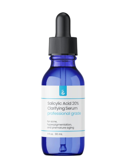 Salicylic Acid 20% Serum, Professional Grade, Acne, Hyper-pigmentation, & Premature Aging, 1 oz with glass dropper