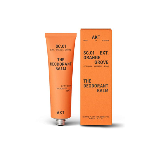 THE DEODORANT BALM. Award winning, multi-use, natural deodorant. Plastic Free. Gender Free. Aluminium Free. 100% effective — 1 tube lasts up to 3 months. SC.01 ORANGE GROVE. 1.7 Ounce