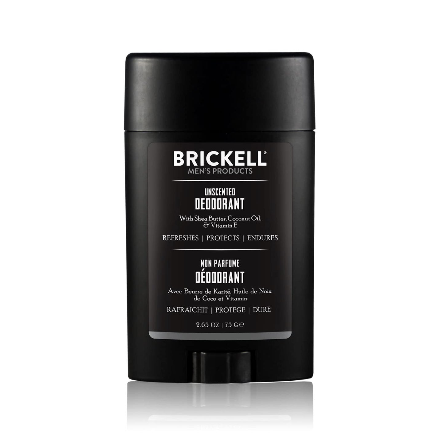 Brickell Men's Products Natural Deodorant For Men, Natural and Organic, Aluminum, Alcohol, and Baking Soda Free, 2.65 Ounce, Unscented