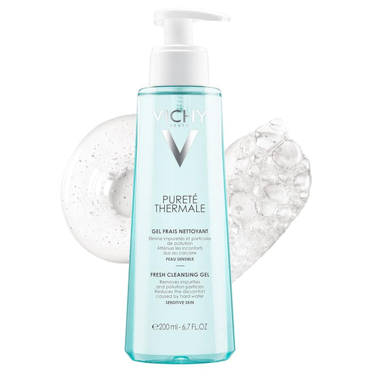 Vichy PuretŽ Thermale Fresh Cleansing Gel Face Wash, Facial Cleanser & Makeup Remover with Vitamin B5 to Cleanse & Remove Impurities