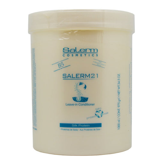 Salerm Cosmetics 21 LEAVE-IN Conditioner, B5 Provitamin Lipsomes & Silk Protein (34.5 oz - large tub size)