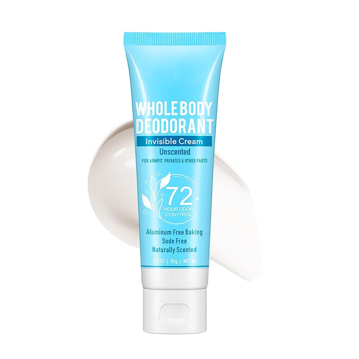 Whole Body Deodorant Cream for Women, Aluminum Free Invisible Cream Deodorant All Day Odor Control Freshness,Unscented