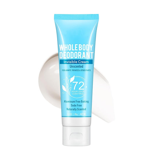Whole Body Deodorant Cream for Women, Aluminum Free Invisible Cream Deodorant All Day Odor Control Freshness,Unscented