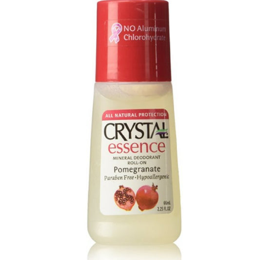 Crystal Essence Mineral Deodorant Roll-On, Pomegranate 2.25 oz ( Pack of 4)