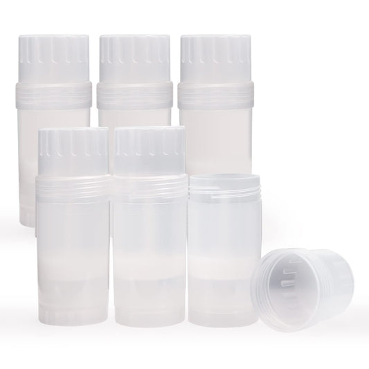 6 Pcs Empty Deodorant Container 2 Oz Plastic Refillable Twist-up Deodorant Tubes Deodorant Bottles For DIY Deodorant Lip Blam