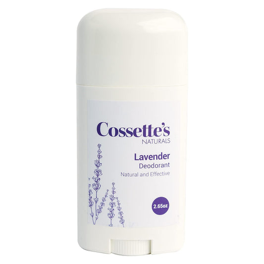 Cossette's Naturals - Natural Deodorant for Men and Women, Aluminum & Paraben FREE w/Essential Oils (Lavender, 2.65 oz (1 Pack))